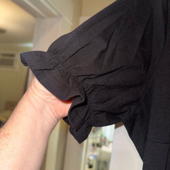 Belle Poque – Peasant-Style Ruched Bust Square Neck Puff Sleeve Top (Size 2XL). - Picture 3 of 6